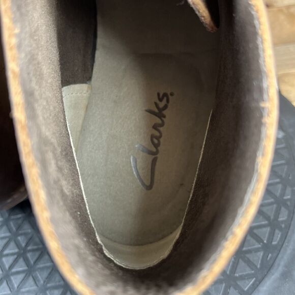 Clarks Men's Size 11 Bushacre 2 Chukka Boot Brown Leather Shoes Lace Up - Picture 8 of 10